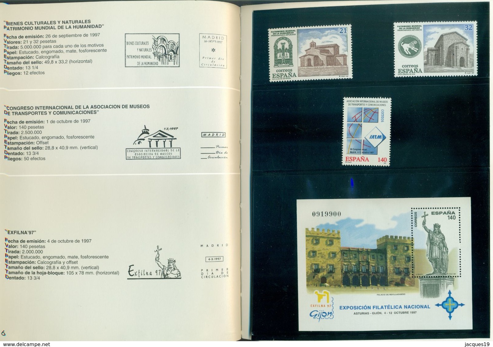 Year Book 1997 Spain (45 Stamps and 4 Blocks) and Andorre (5 Stamps) MNH