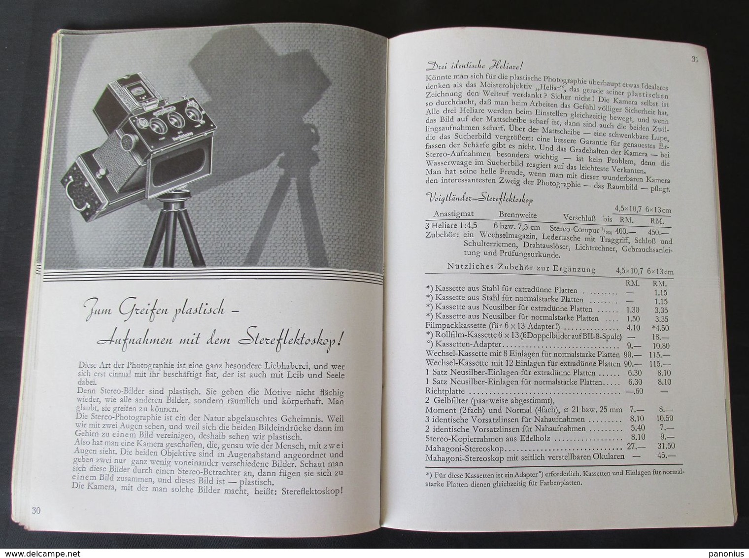 VOIGTLANDER - CAMERA PHOTOGRAPHY FILM RECLAME BOOKLET, year 1937