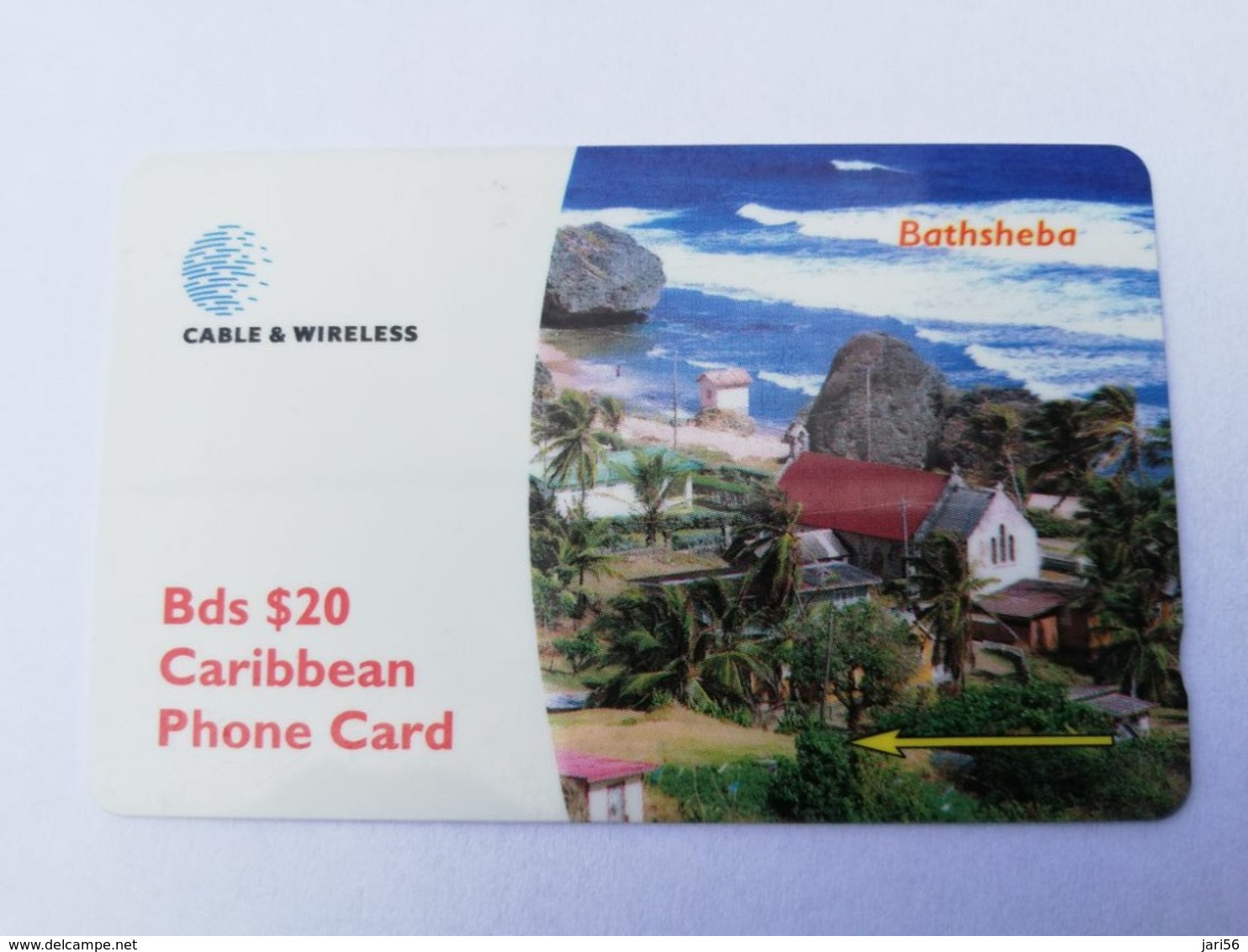 BARBADOS   $20-  Gpt Magnetic     BAR-263G  263CBDG    BATHSHEBA    Very Fine Used  Card  ** 2917** - Barbados (Barbuda)