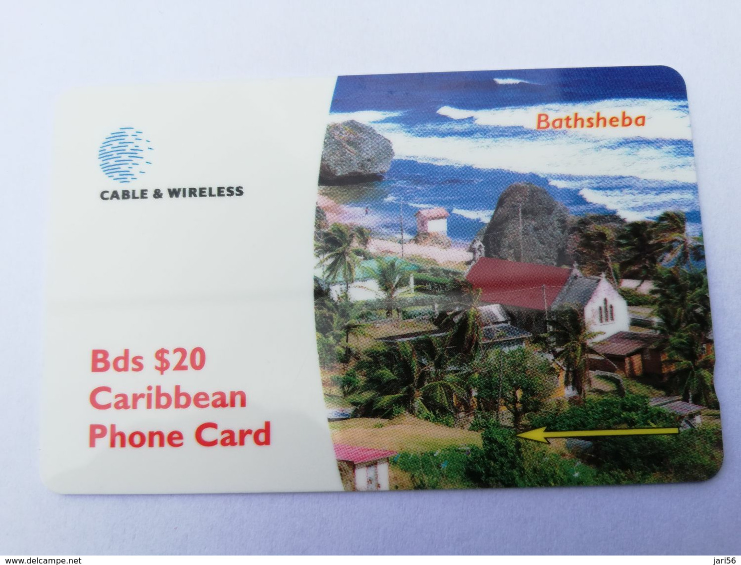 BARBADOS   $20-  Gpt Magnetic     BAR-284C  284CBDC   BATHSHEBA       Very Fine Used  Card  ** 2921** - Barbados (Barbuda)