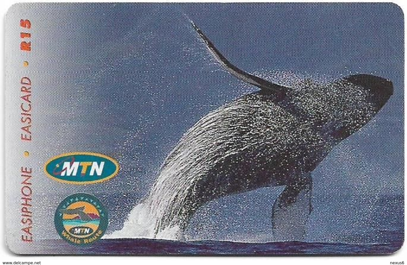 S. Africa - MTN - Whale Route - Whale Jumping, R15, Solaic 03, 2000, 50.000ex, Used - Afrique Du Sud