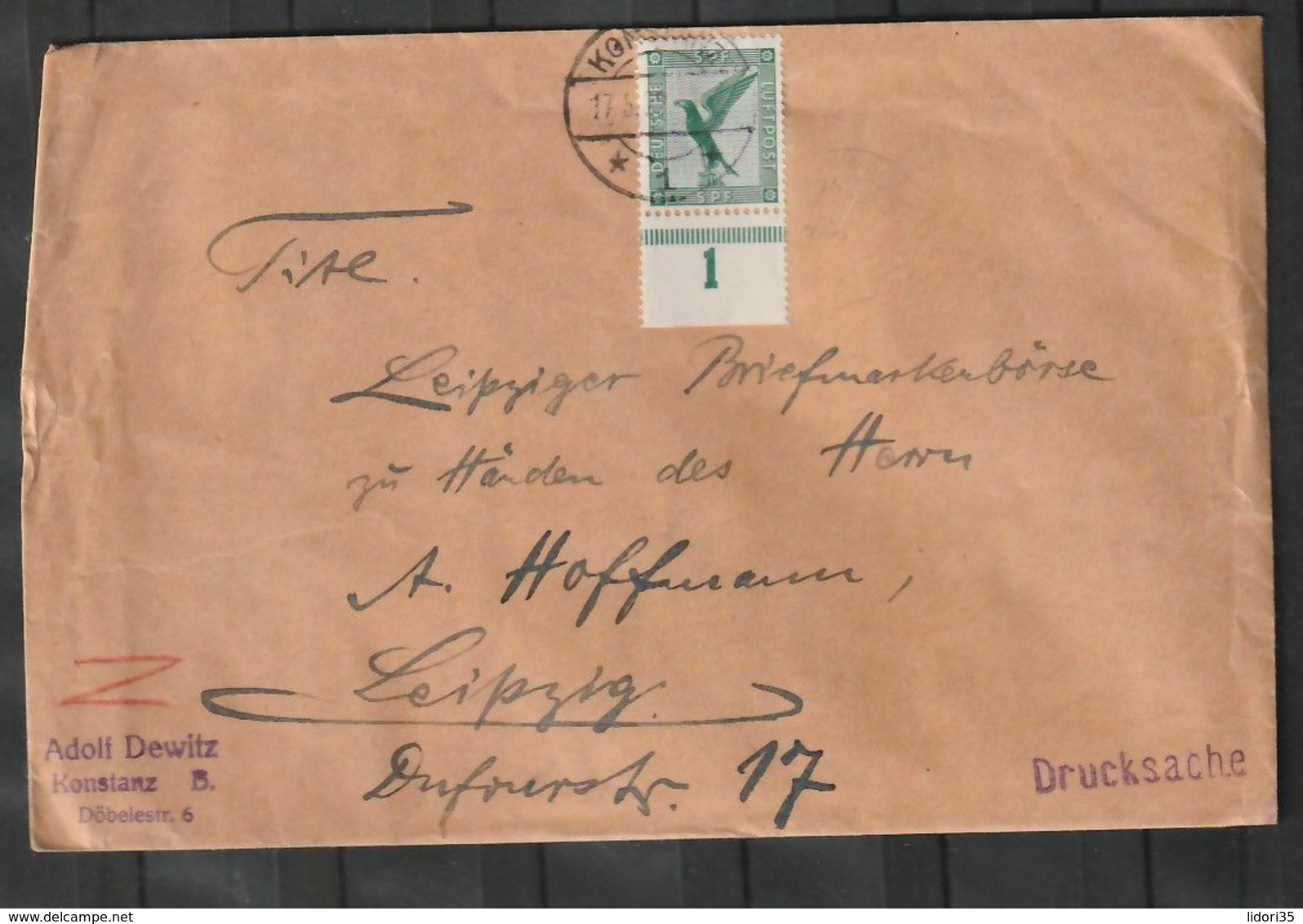 Deutsches Reich / 1926 / Mi. 378 UR Auf Brief (Drucksache) Ex Konstanz (CI36) - Briefe U. Dokumente