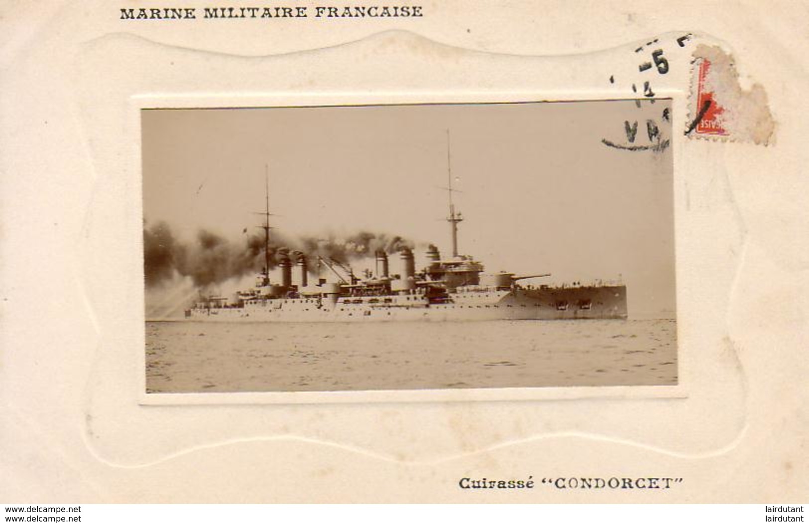 Marine Militaire Française- Cuirassé " CONDORCET "  … Carte Photo - Krieg