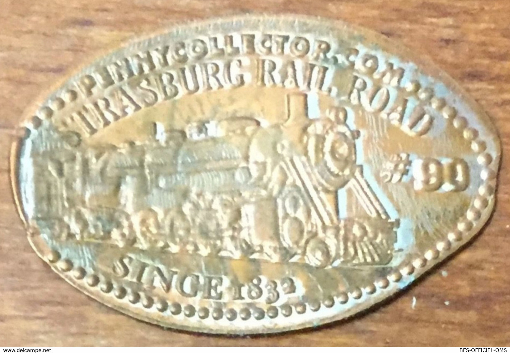 ÉTATS-UNIS USA STRASBURG #90 RAIL ROAD LOCOMOTIVE TRAIN RAILWAY PIÈCE ÉCRASÉE PENNY ELONGATED COIN MEDALS TOKENS - Monete Allungate (penny Souvenirs)