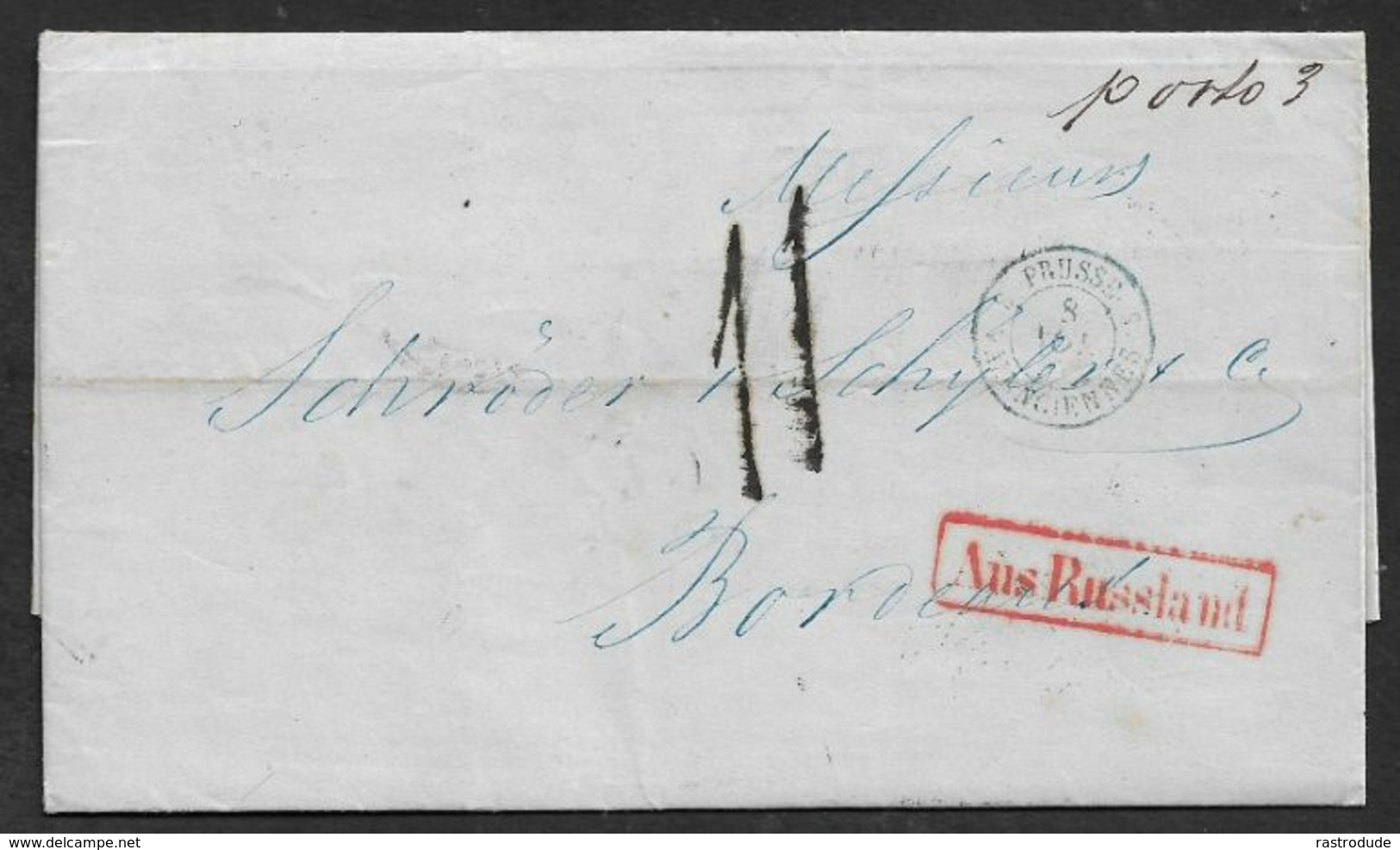 1856 ENTIRE RUSSIA RUSSLAND RUSSIE - ST.PETERSBURG A BORDEAUX - AUS RUSSLAND - Ms PORTO 3 - Covers & Documents