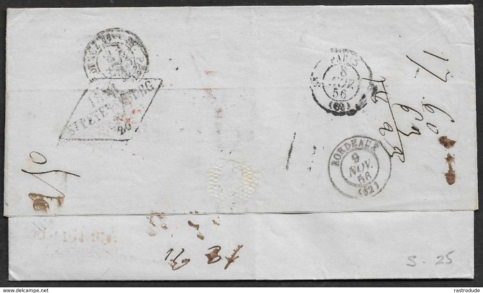 1856 ENTIRE RUSSIA RUSSLAND RUSSIE - ST.PETERSBURG A BORDEAUX - AUS RUSSLAND - Ms PORTO 3 - Covers & Documents