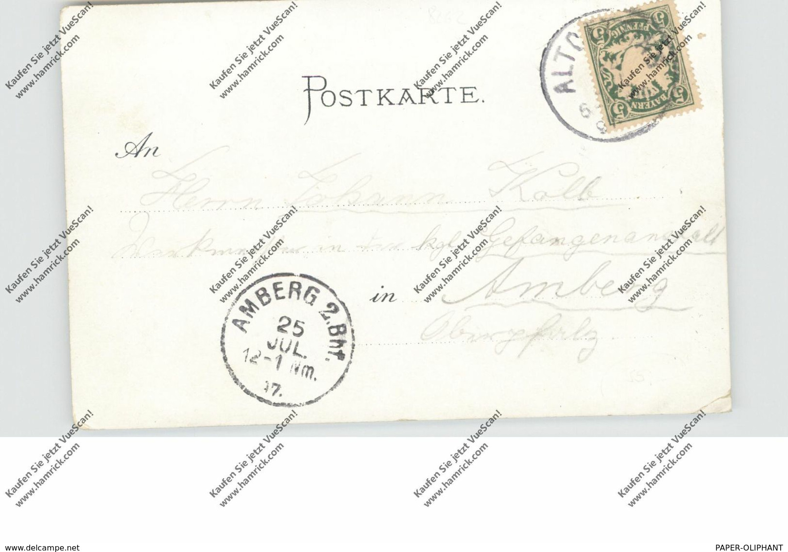 8262 ALÖTTING, Lithographie 1897, Hotel Post, Gasthaus Scharnagl & Engl. Fräulein Institut, Hauptplatz... - Altoetting