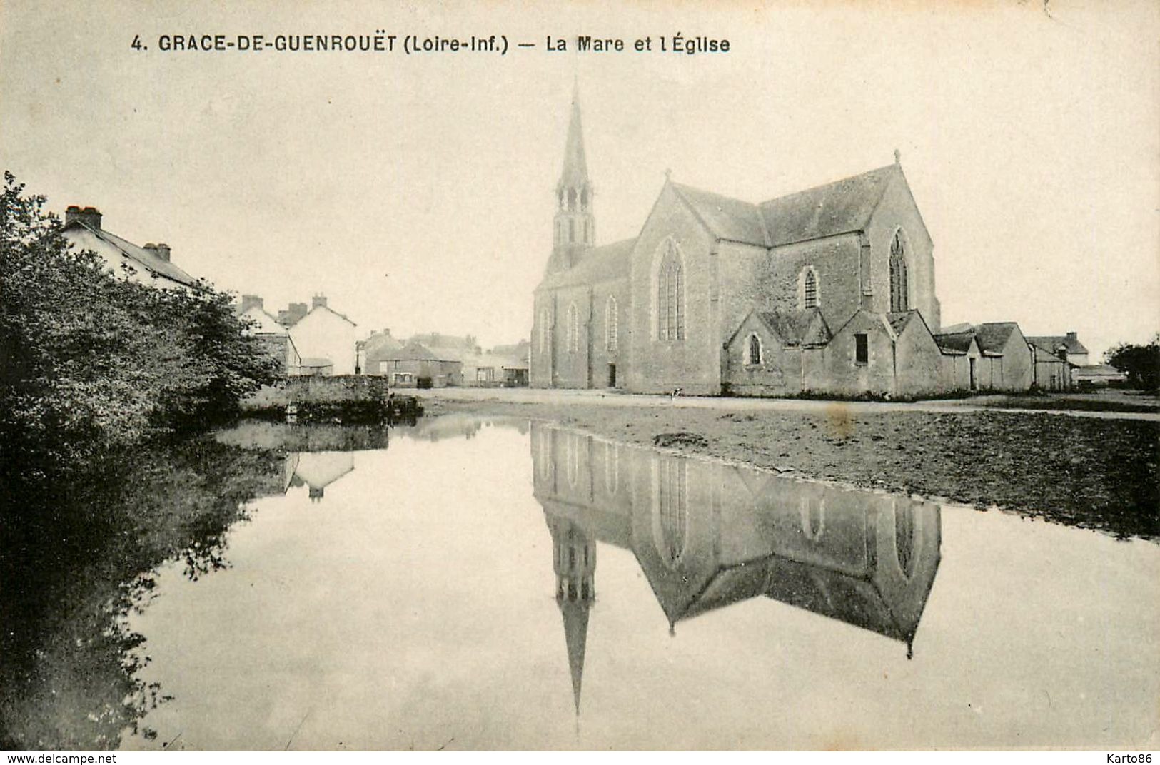 Grace De Guenrouet * La Mare Et L'église * Abreuvoir - Guenrouet