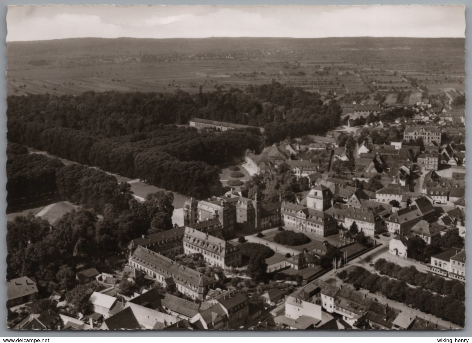 Schwetzingen - S/w Teilansicht Mit Schloß    Luftbild - Schwetzingen