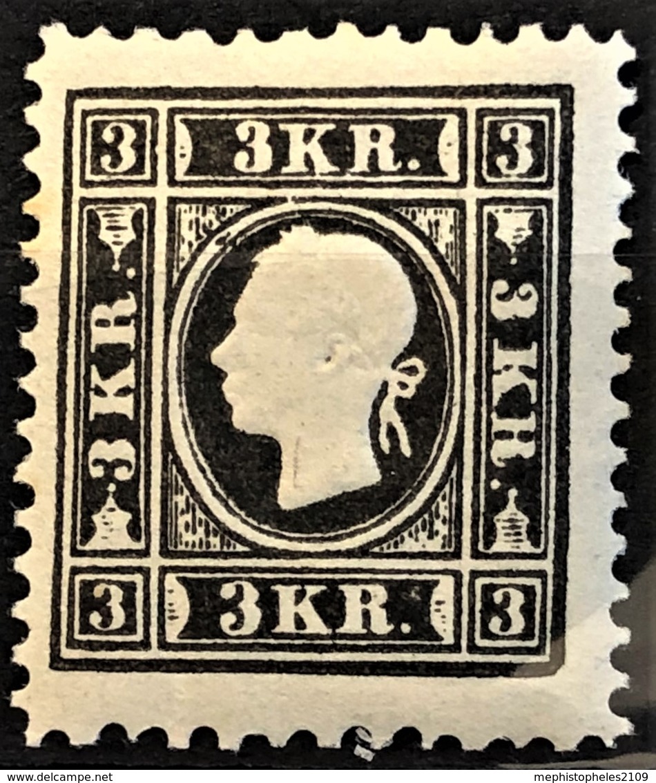 AUSTRIA 1858 - MLH - ANK 11N. - Neudruck 1884 - 3kr - Prove & Ristampe