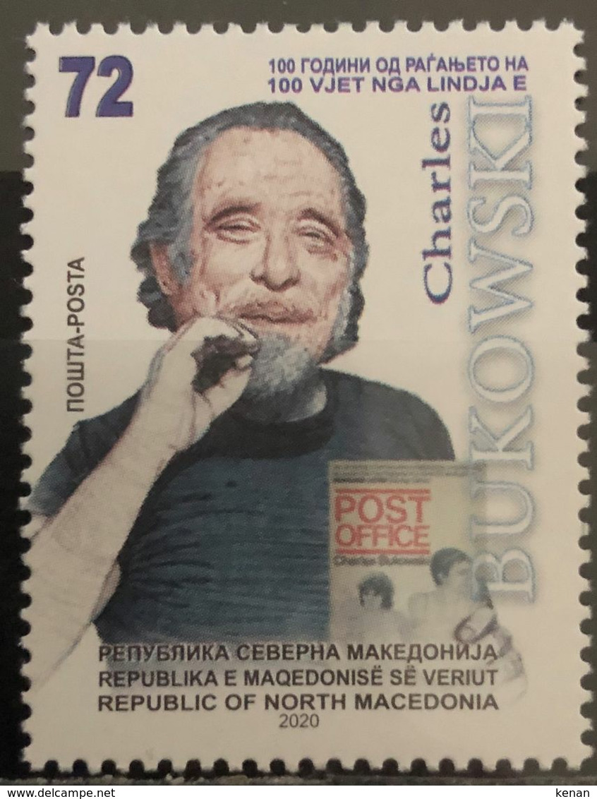 Macedonia, 2020, The 100th Anniversary Of The Birth Of Charles Bukowski, 1920-1994 (MNH) - Macedonia Del Norte