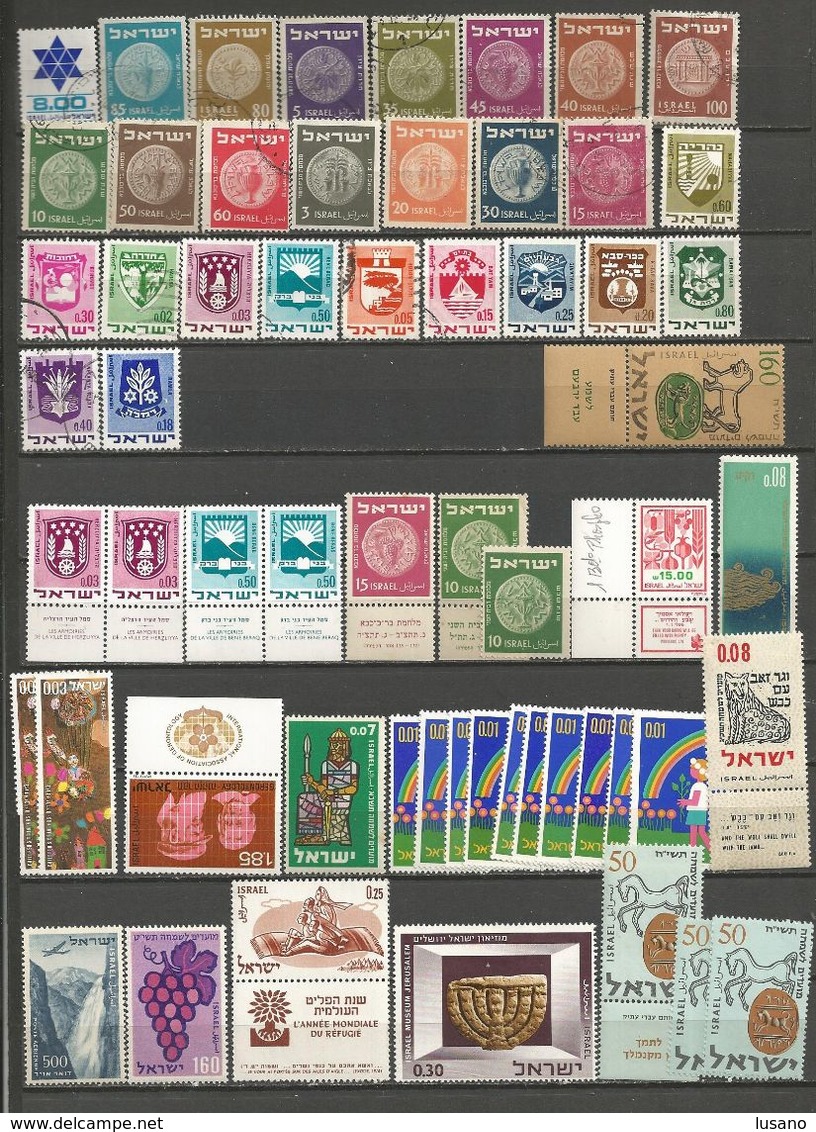 Israël - Petite collection d'oblitérés + lot de timbres neufs (* ou **) avec doublons