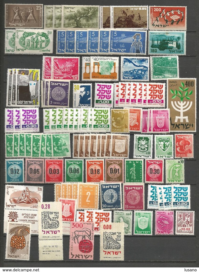 Israël - Petite collection d'oblitérés + lot de timbres neufs (* ou **) avec doublons