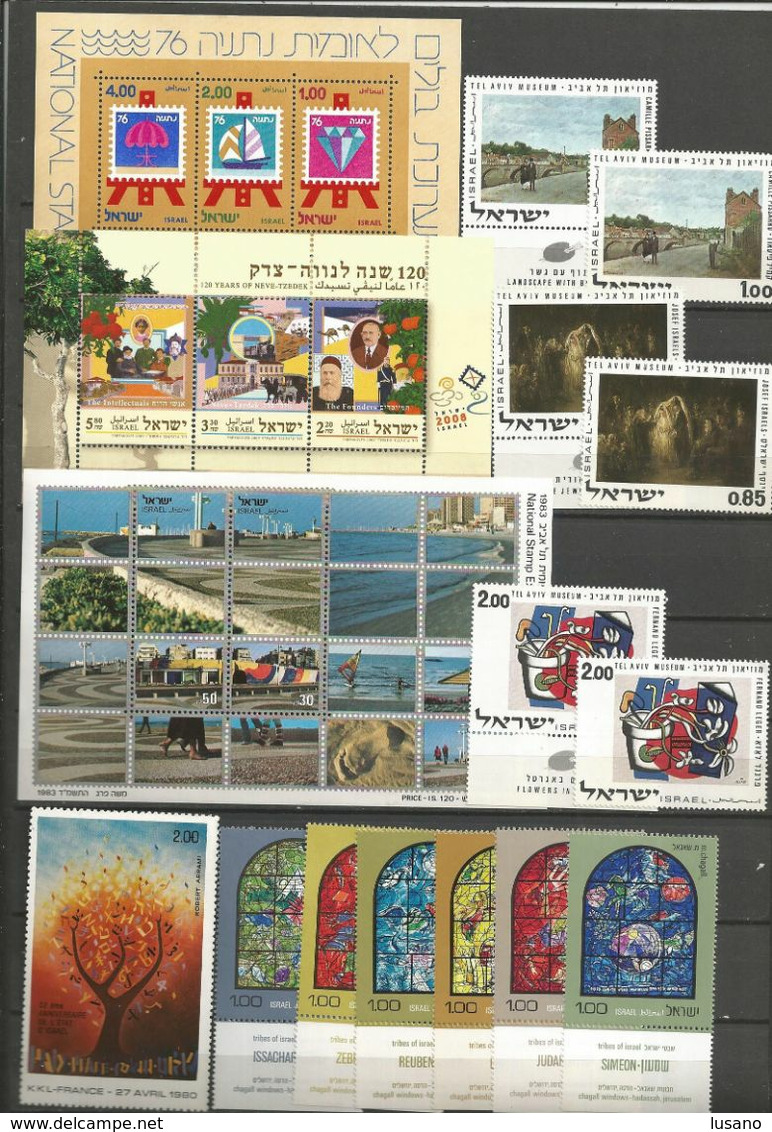 Israël - Petite collection d'oblitérés + lot de timbres neufs (* ou **) avec doublons