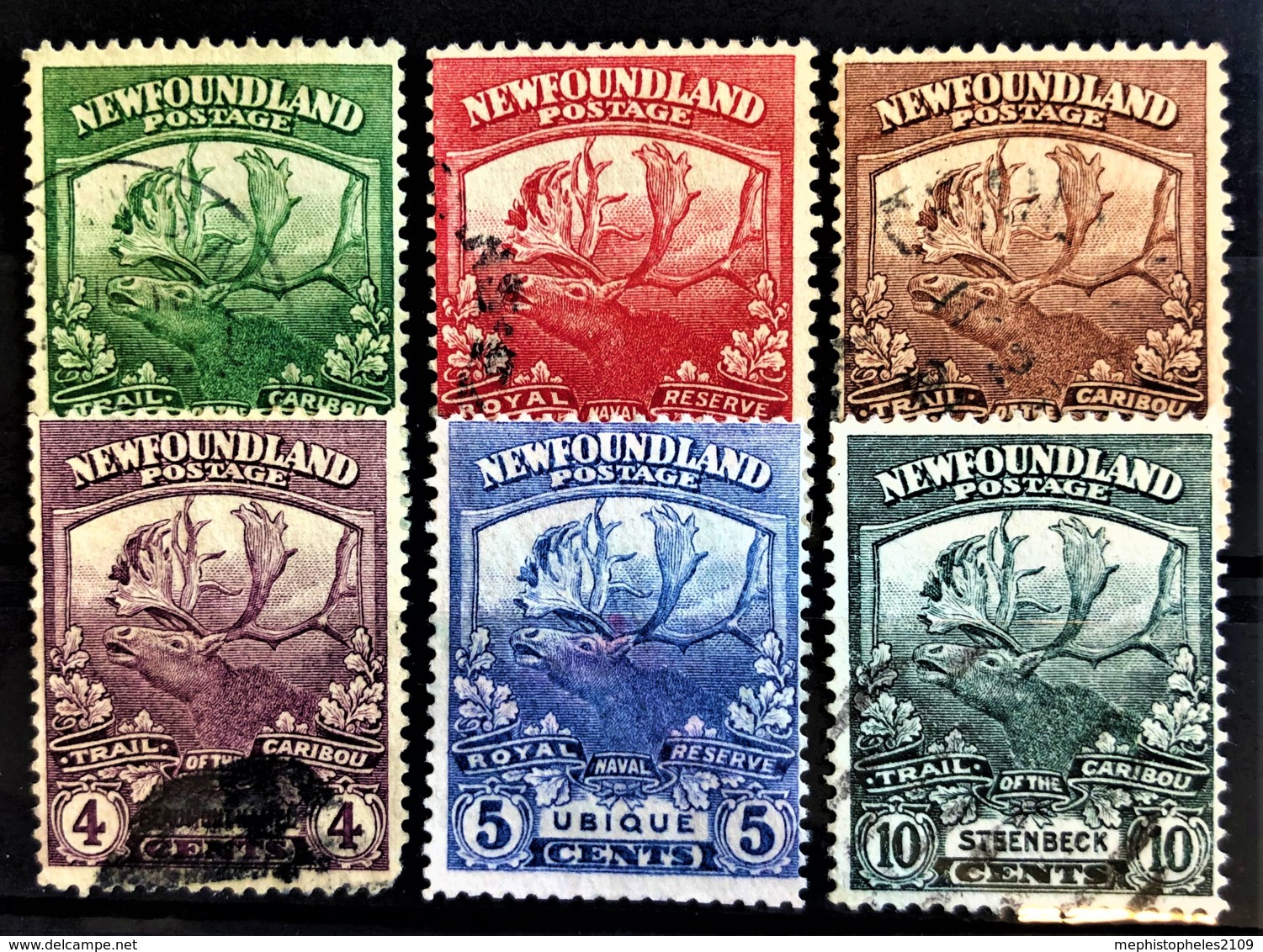 NEWFOUNDLAND 1919 - MLH/canceled - Sc# 115, 116, 117, 118, 119, 122 - 1908-1947