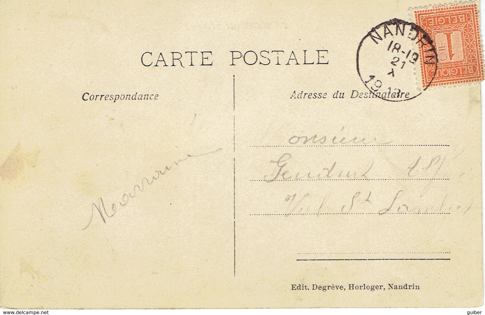 Fraineux Saint Severin Villa Saint Lambert Fontaine  Edit. Degreve Horloger Nandrin 1913 - Nandrin