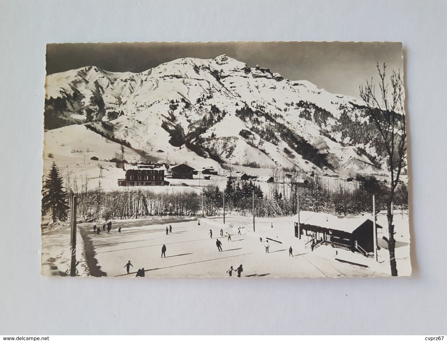 CPSM Les Contamines 74, La Patinoire Et Le Mont Joly, Patinage, Patins à Glace - Contamine-sur-Arve