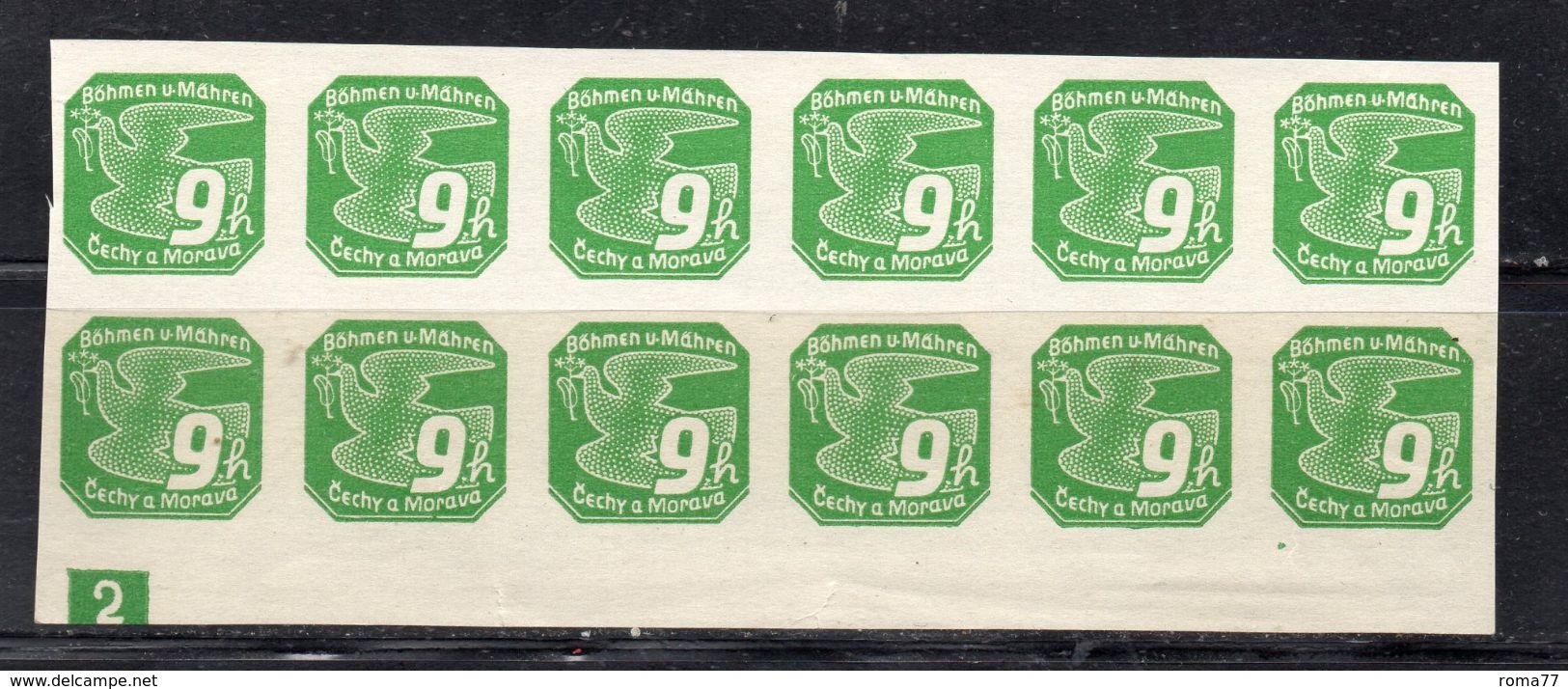 Q284B - CECOSLOVACCHIA , Giornali : Blocco Di 12 Con Numero (2) Di Tavola  ***  MNH. POCO FRESCO - Newspaper Stamps