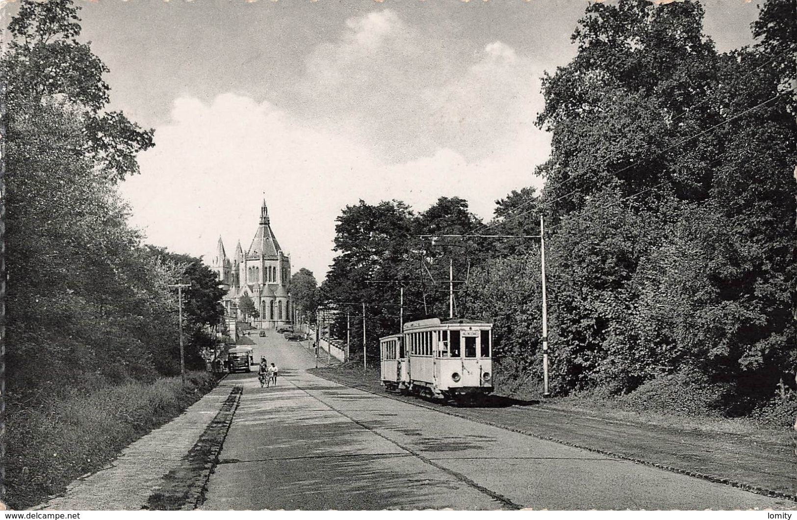 Belgique Bonsecours Bon Secours Avenue De Comdé Tram Tramway CPSM PF Cachet Bon Secours 1955 - Altri & Non Classificati