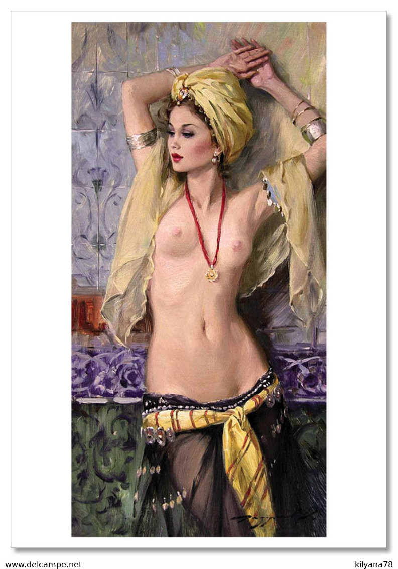 SEXY LADY Woman Belly Dance Erotica FINE ART By Razumov Rusian New Postcard - Otros & Sin Clasificación