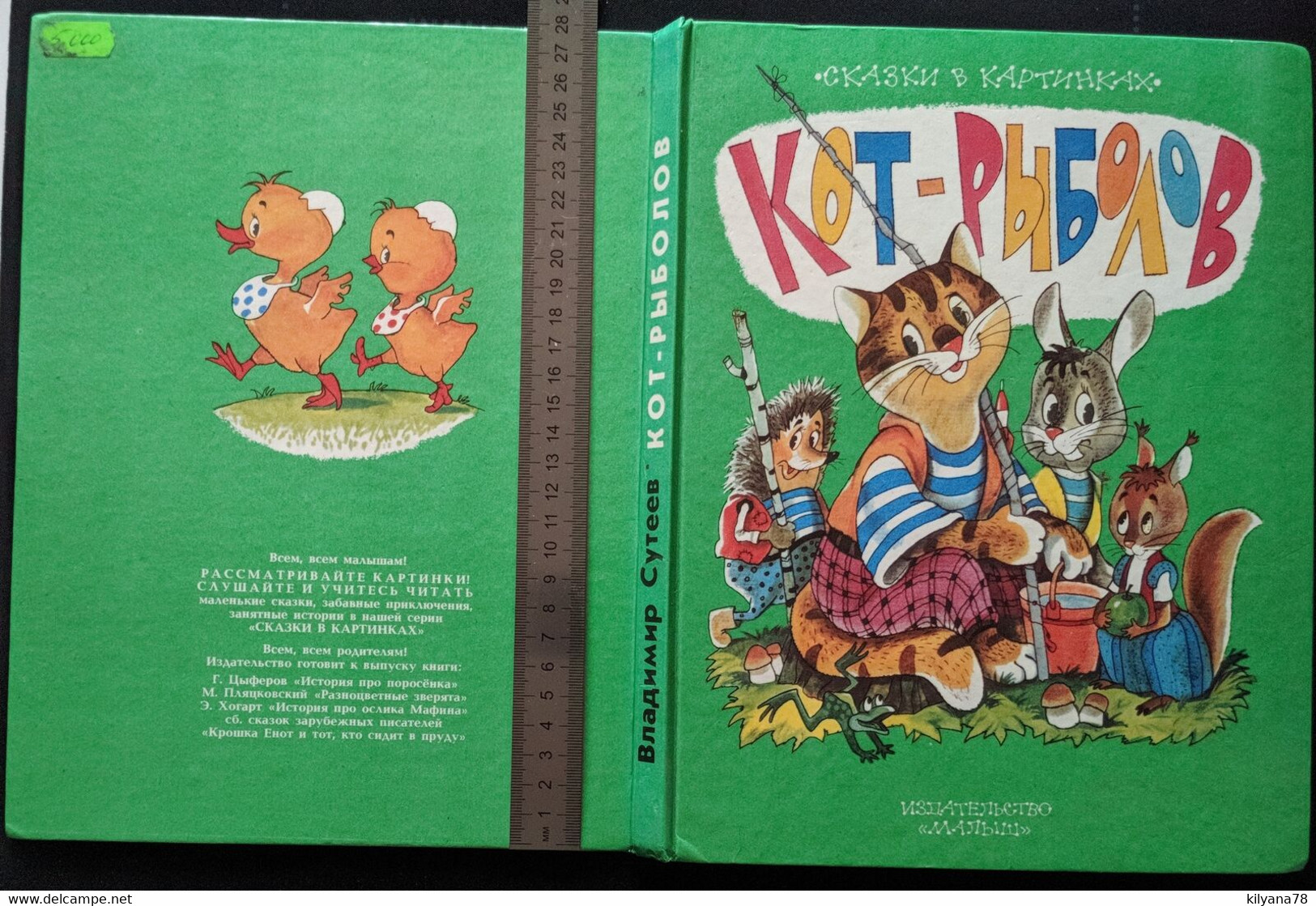 SUTEEV Cat Fisherman СУТЕЕВ Сказки Children Fairy Tale Illustration Russian Book