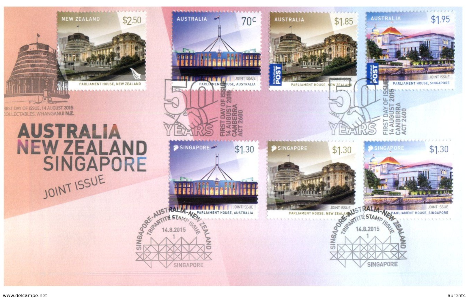 (G 27) Australia - Premier Jour / FDC - 2015 (Joint Issue) With New Zealand And Singapore - Ersttagsbelege (FDC)