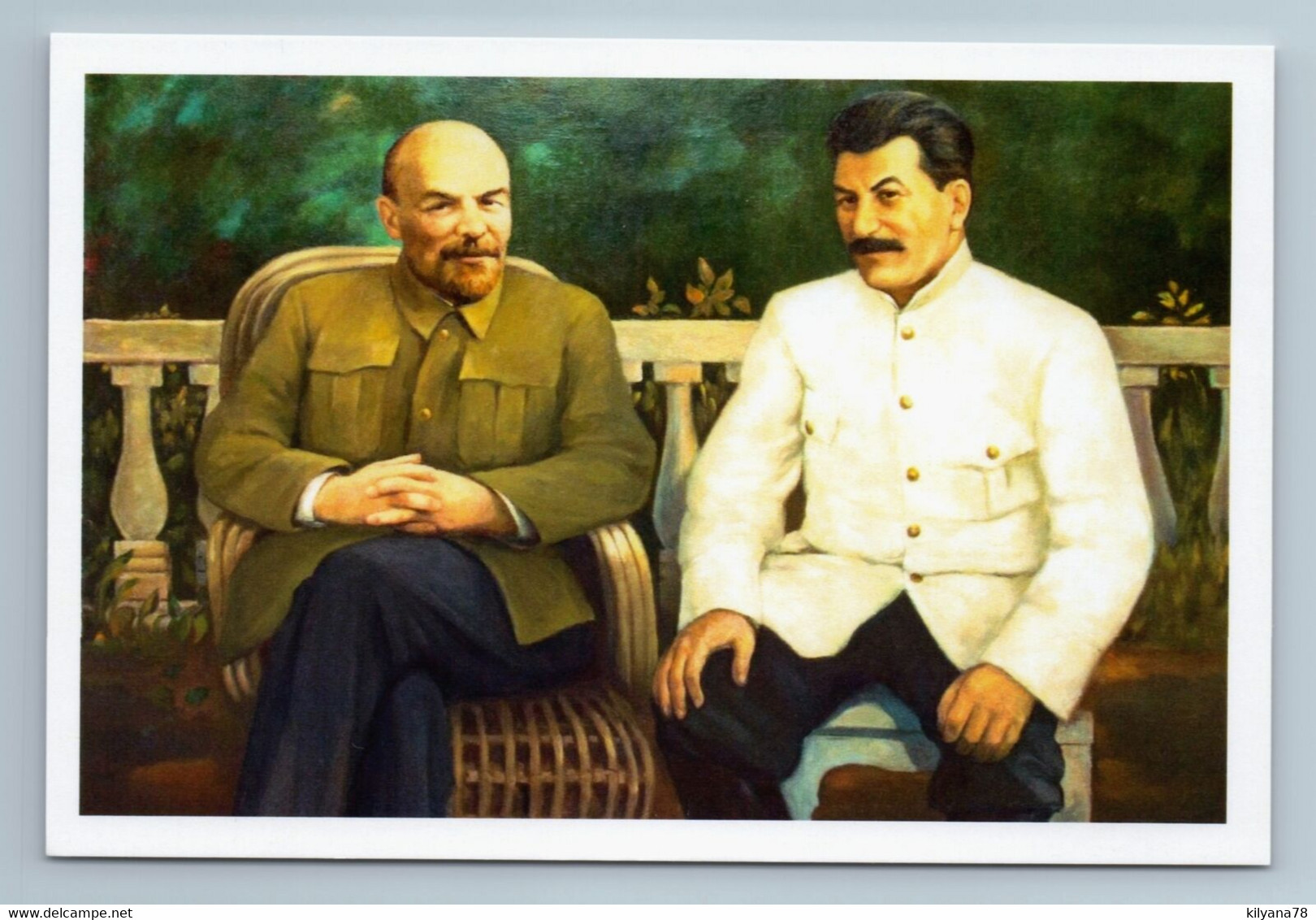 LENIN And STALIN Leaders Of Soviet Communists Propaganda USSR New Postcard - Ohne Zuordnung