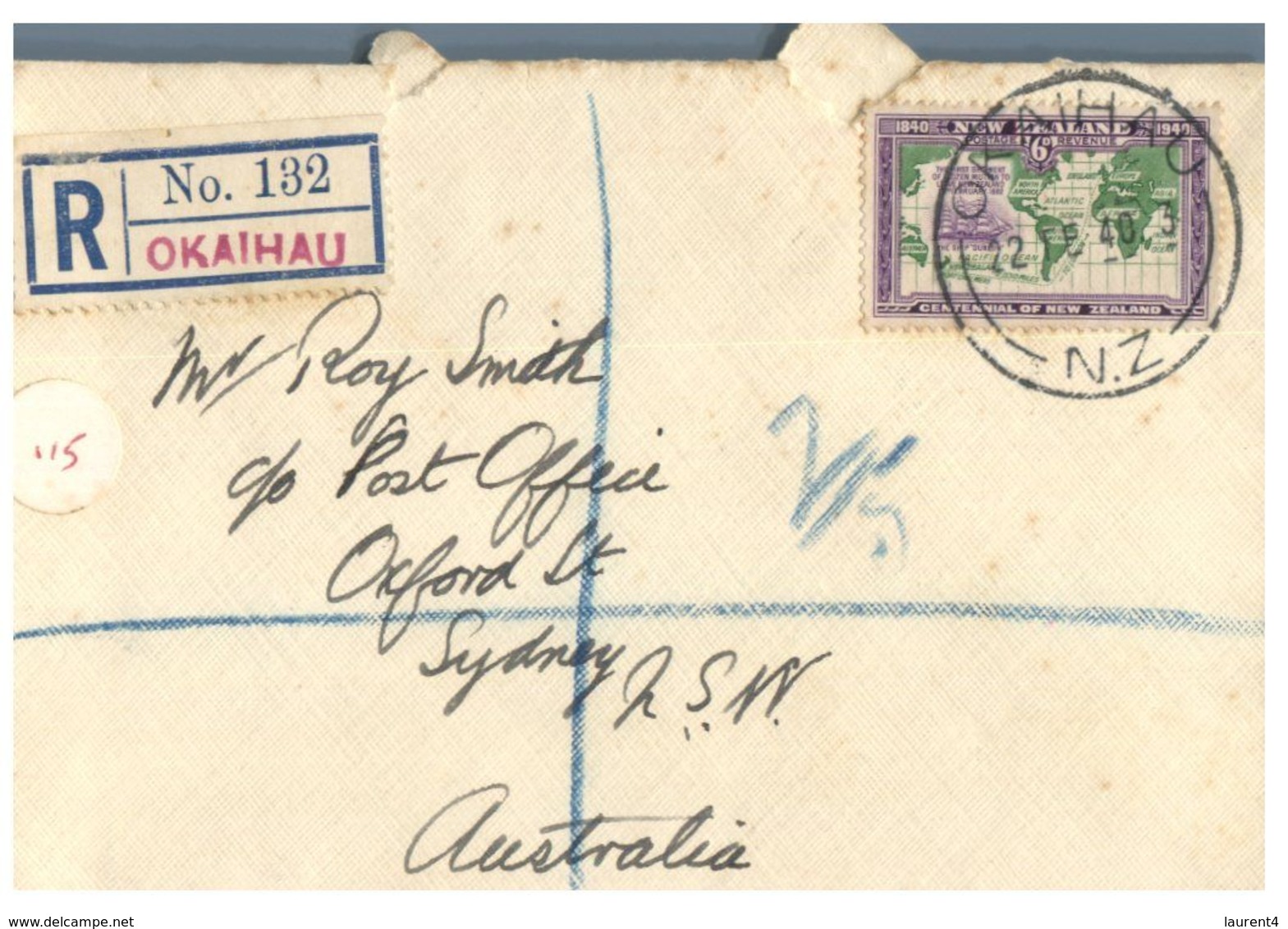 (G 27) Older FDC Cover - New Zealand To Australia - Registered Cover (1940 ?) - Lettres & Documents