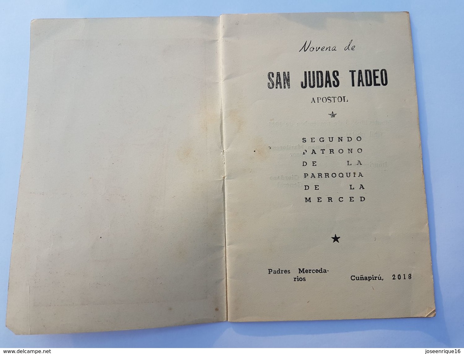 NOVENA DE SAN JUDAS TADEO 1948 URUGUAY - Religion & Esotericism