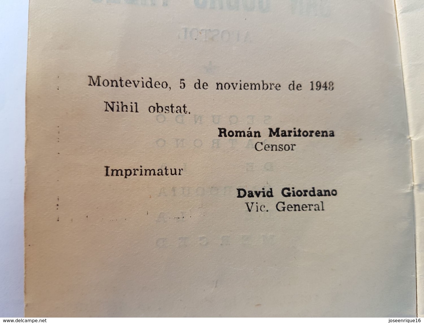 NOVENA DE SAN JUDAS TADEO 1948 URUGUAY - Religion & Esotericism