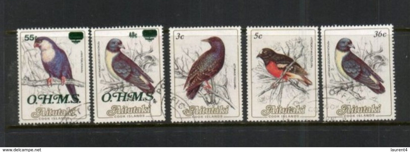 (stamp - 4-8-2020) Aitutaki Cook Island (stamp Sereies) Birds (2 With OHMS Over-print) - Aitutaki