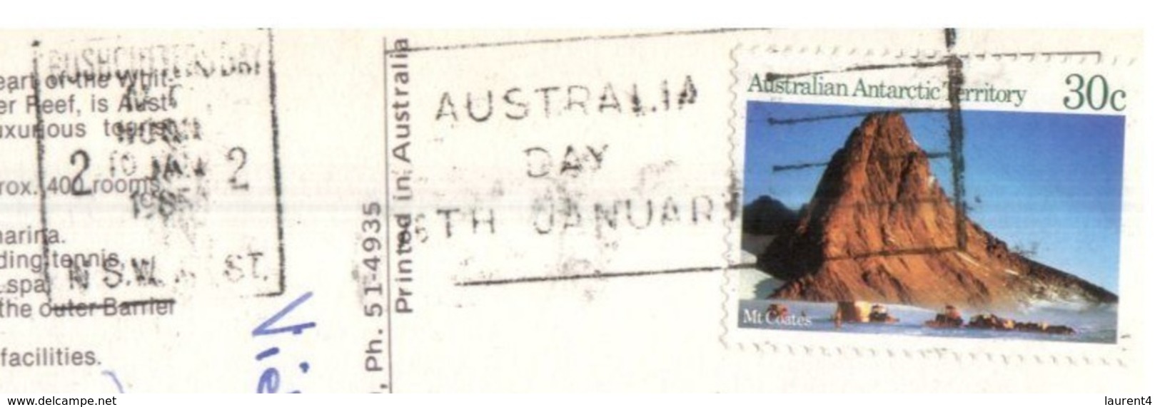 (G 30) Australia - QLD - Hamilton Island  (with Stamp) - Great Barrier Reef