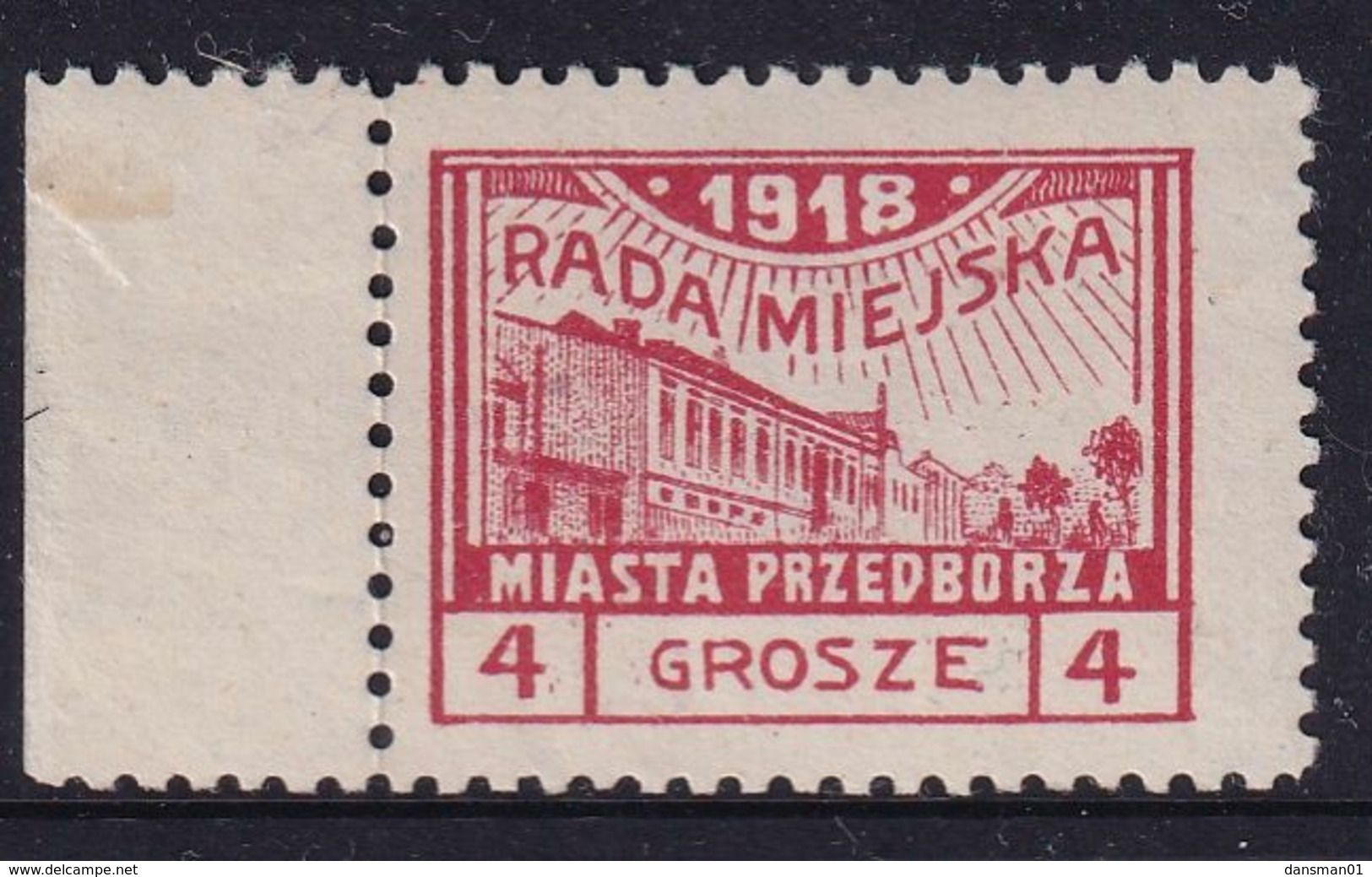 POLAND 1918 Przedborz Local Fi 8B T.1 Mint Hinged ZL10 - Varietà E Curiosità