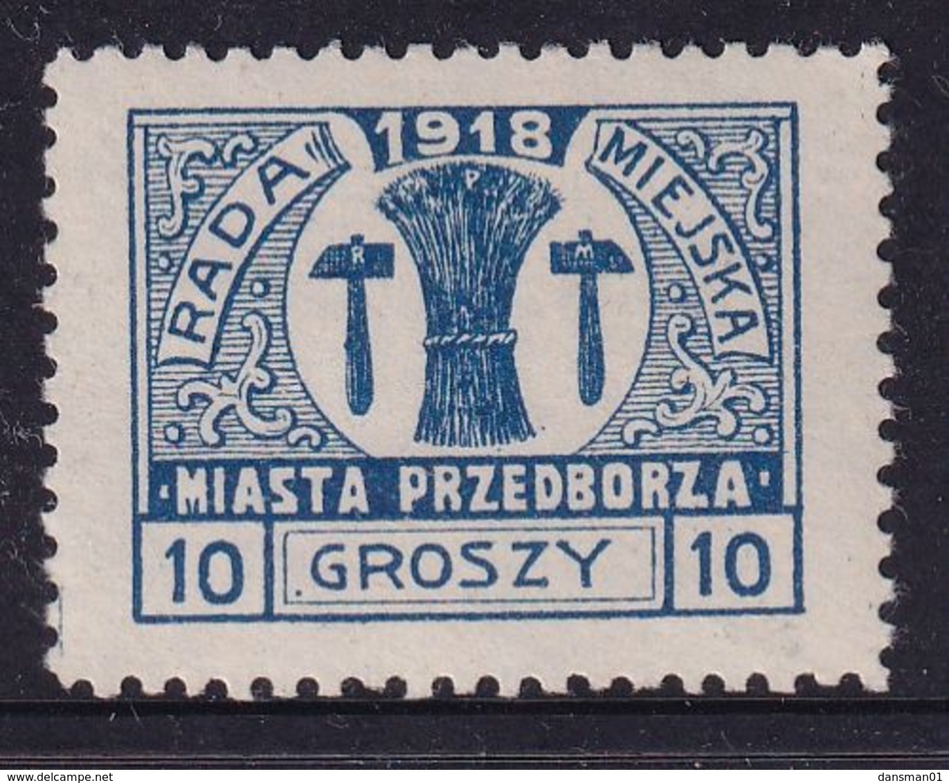 POLAND 1918 Przedborz Local Fi 10B T.2 Mint Hinged ZL10 - Abarten & Kuriositäten