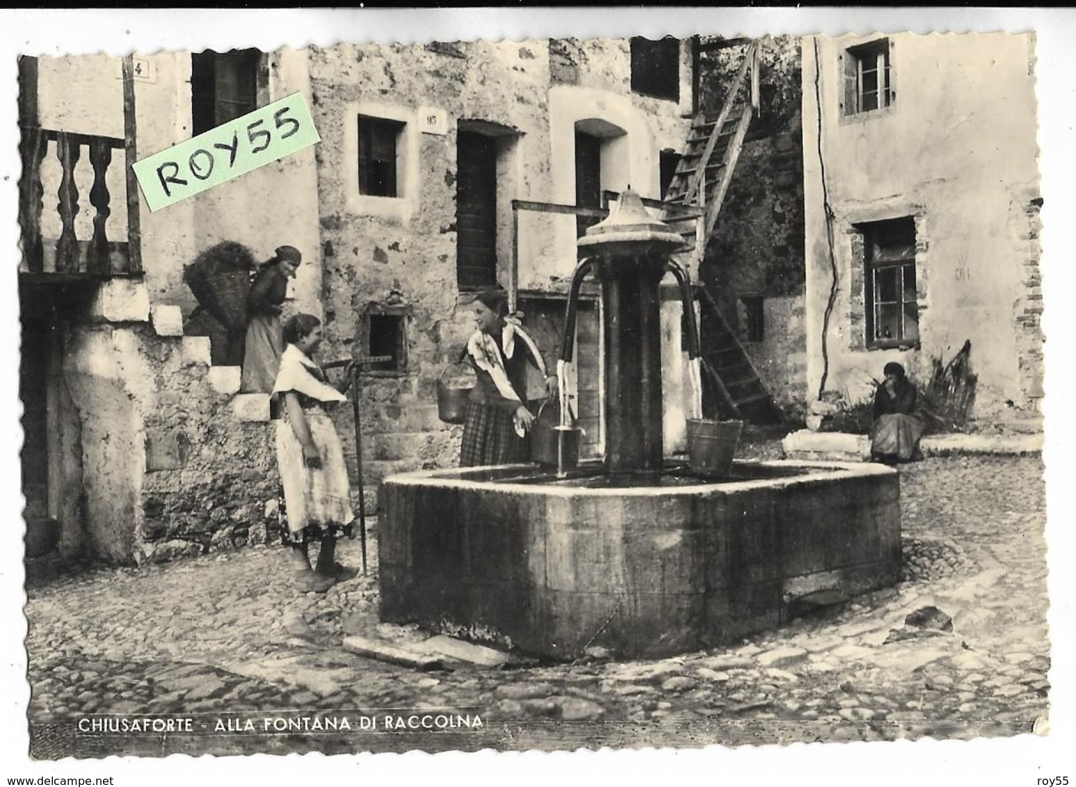 Friuli Venezia Giulia-udine-chiusaforte Veduta Donne Alla Fontana Di Raccolna Che Prendono L'acqua Anni 50 - Sonstige & Ohne Zuordnung