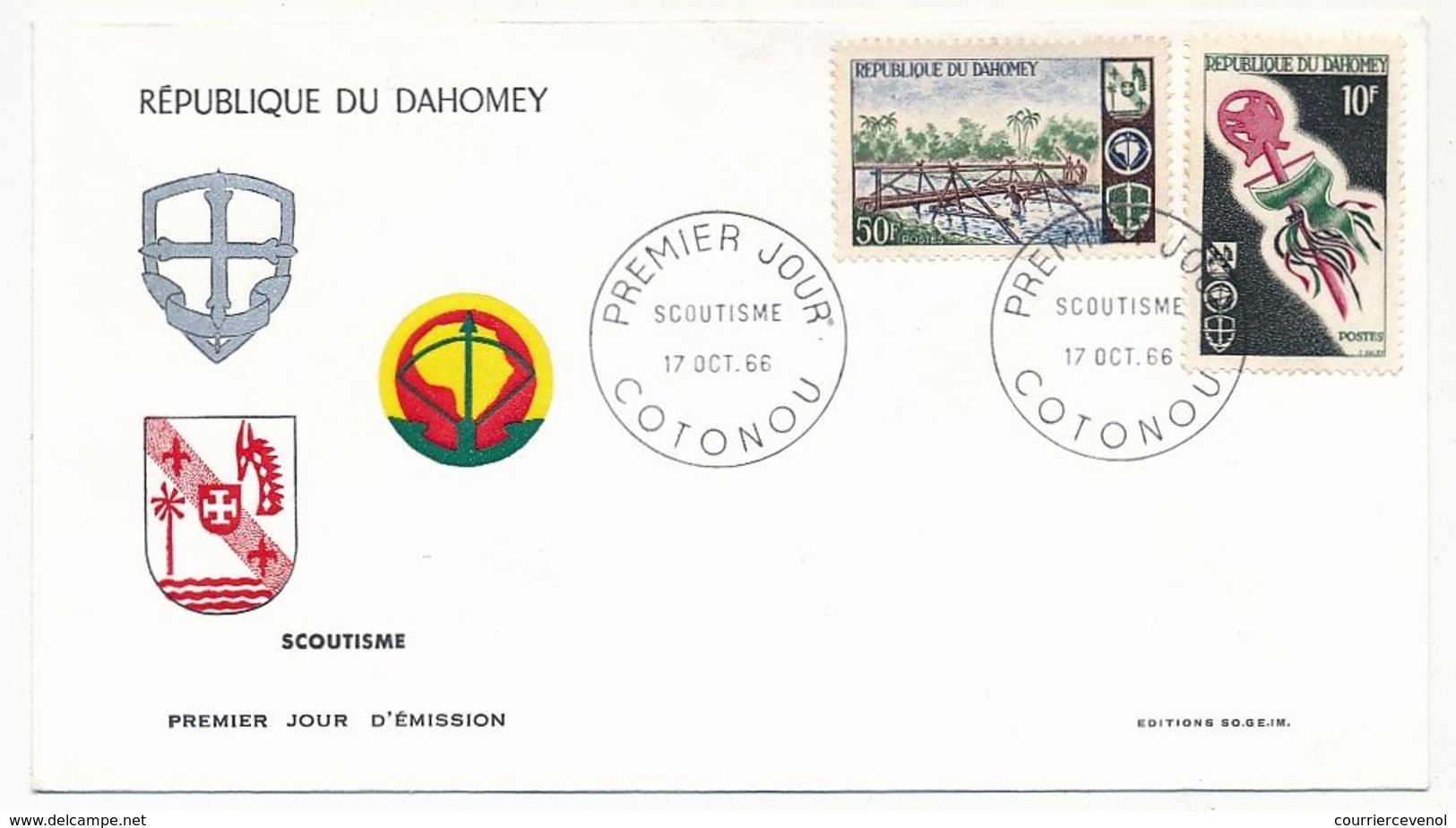 DAHOMEY => 2 Enveloppes FDC => SCOUTISME - Cotonou - 17 Octobre 1966 - Cartas & Documentos