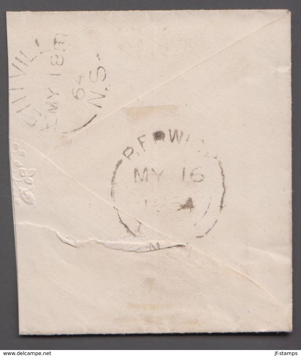 1864. NOVA SCOTIA VICTORIA TWO CENTS Reverse Cancelled KENIVILLE MY 18 64  () - JF365201 - Cartas & Documentos