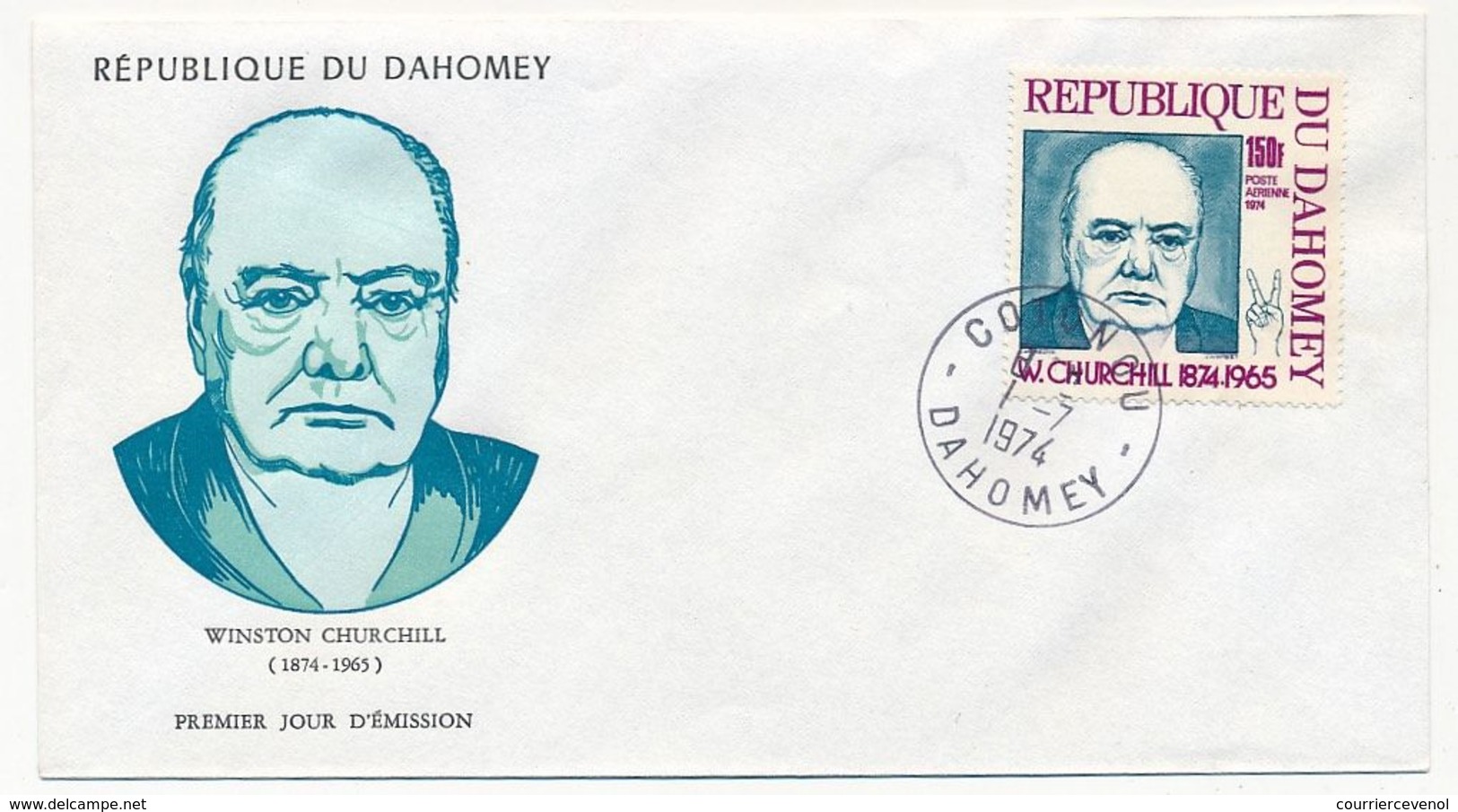 DAHOMEY => 1 FDC => Winston Churchill - 1974 - Benin - Dahomey (1960-...)