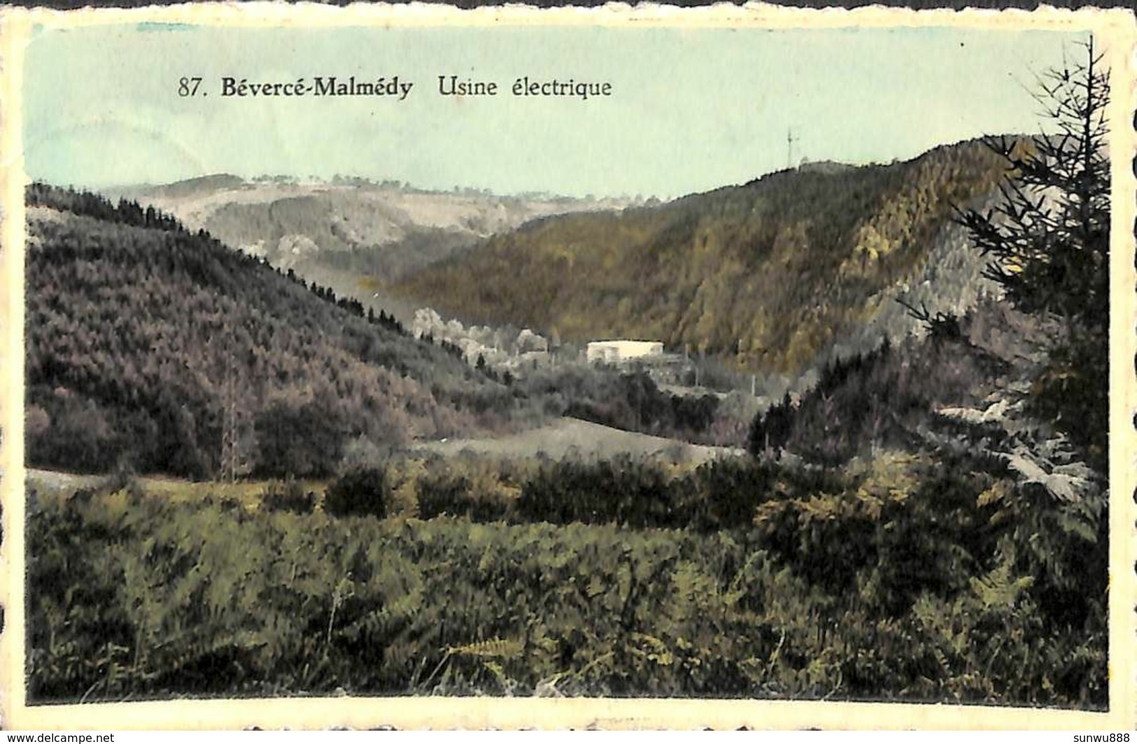 Bévercé-Malmedy - Usine électrique (colorisée 1951) - Malmedy