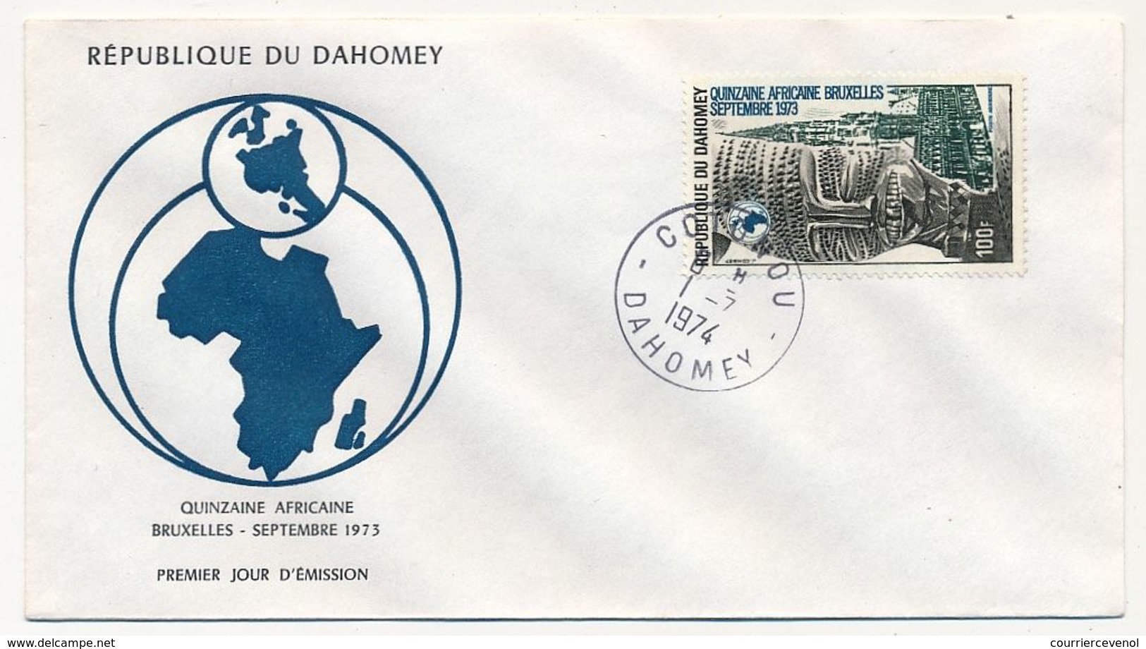 DAHOMEY => FDC => Quinzaine Africaine Bruxelles - Septembre 1973 - 1974 - Bénin – Dahomey (1960-...)