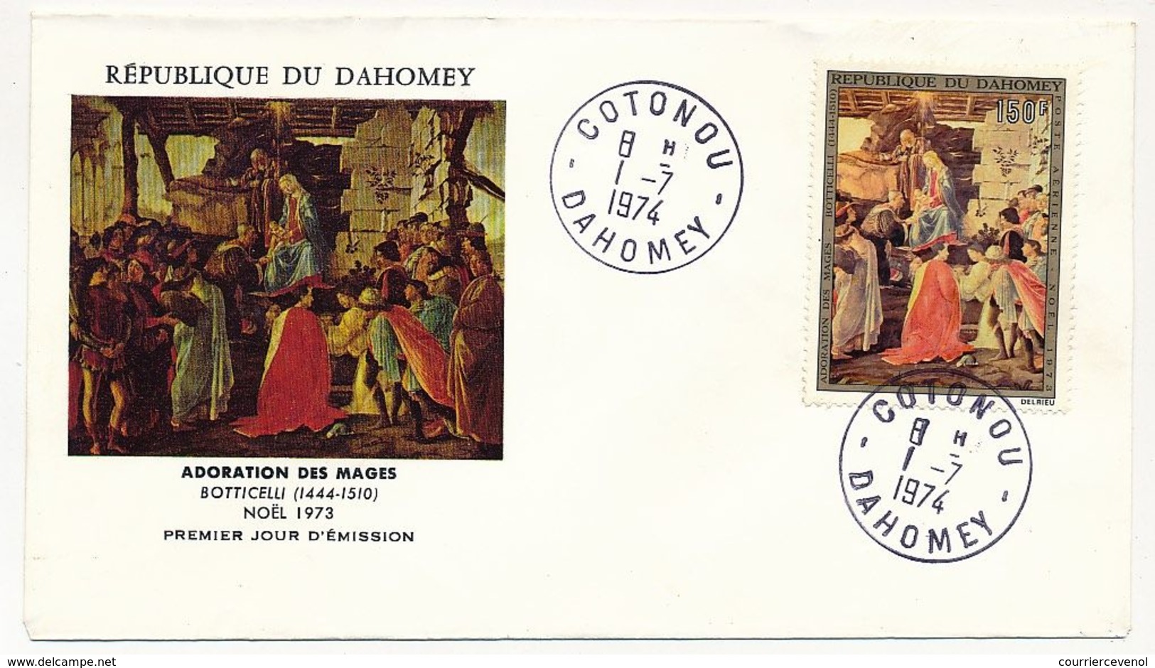 DAHOMEY => 2 Enveloppes FDC => ANNONCIATION NOEL 1973 - 1/7/1974 - Bénin – Dahomey (1960-...)