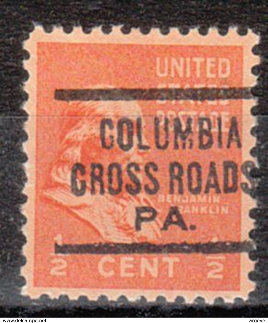USA Precancel Vorausentwertung Preo, Locals Pennsylvania, Columbia Cross Roads 625 - Precancels