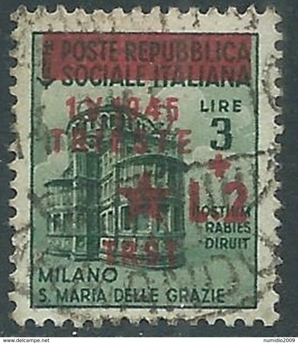 1945 OCCUP. JUGOSLAVA TRIESTE USATO 2+3 LIRE SU 25 CENT - RA14-4 - Occ. Yougoslave: Trieste