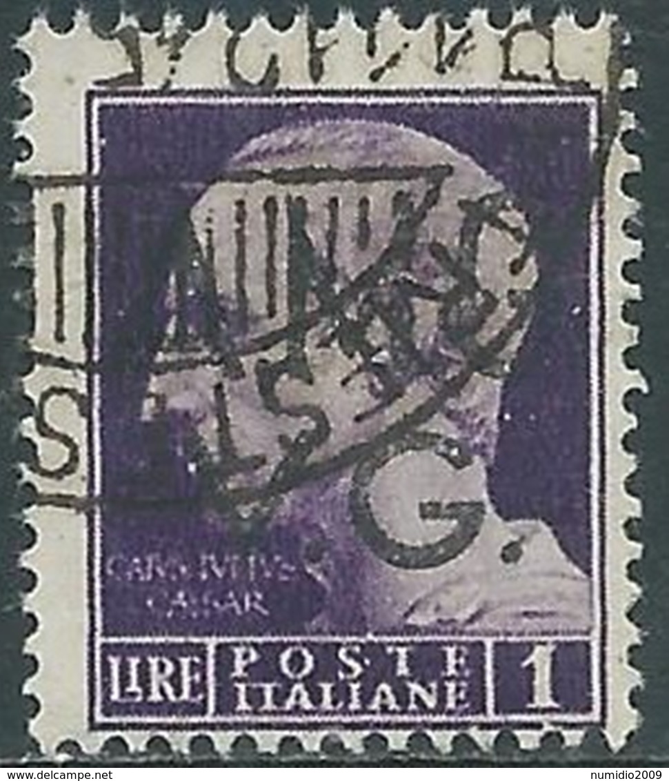 1945-47 TRIESTE AMG VG USATO IMPERIALE 1 LIRA - RA14-4 - Oblitérés