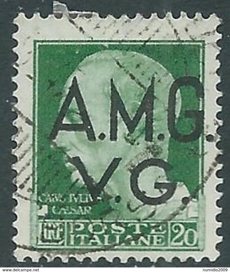 1945-47 TRIESTE AMG VG USATO IMPERIALE 20 LIRE - RA14-3 - Used