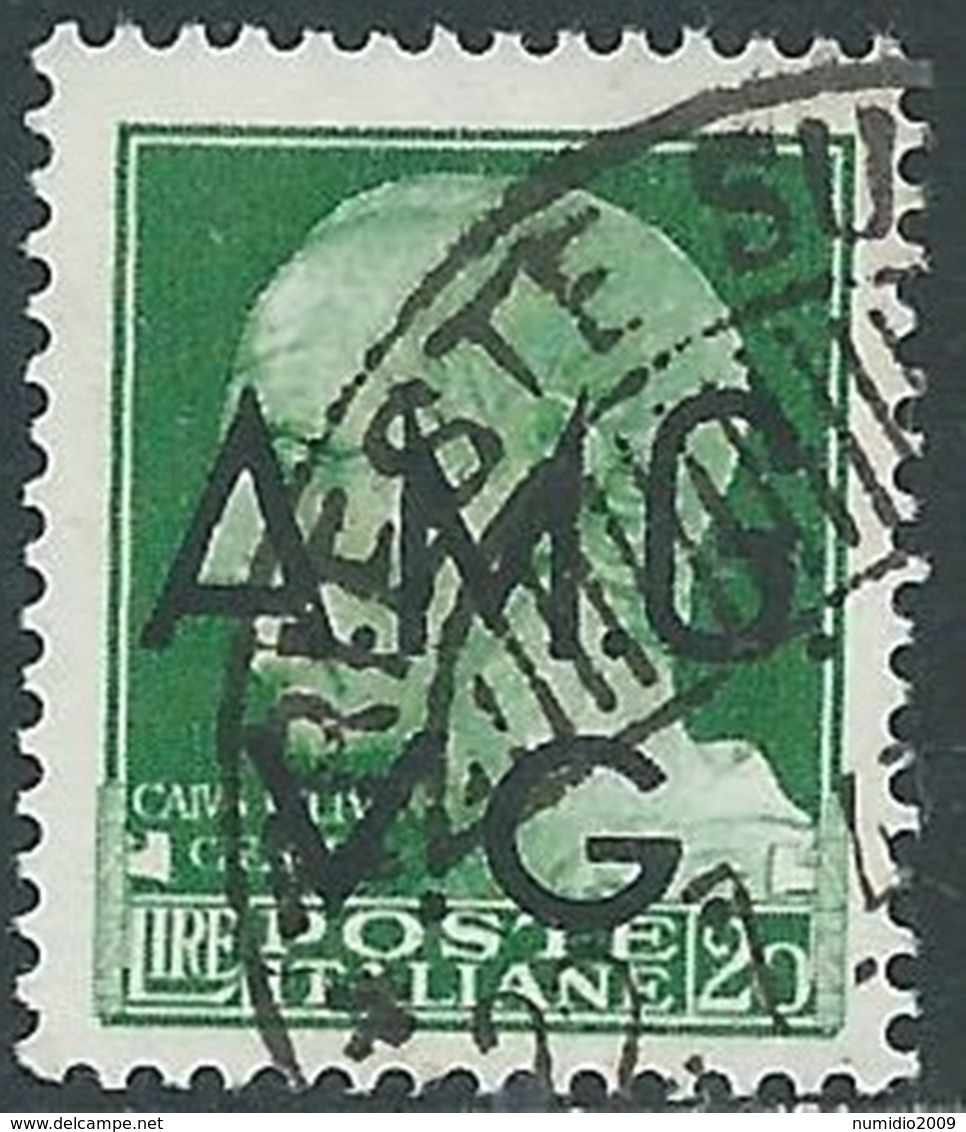 1945-47 TRIESTE AMG VG USATO IMPERIALE 20 LIRE - RA14-4 - Usati