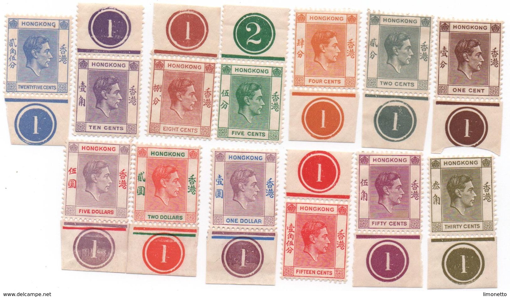 HONG KONG -1938/48 - GEORGE VI  -N+ Et N++ - Lot De 13 Timbres  ( Du 1 Ct Au 5 $ ) Dont Le 30 Cts -   Voir Scans - Nuovi