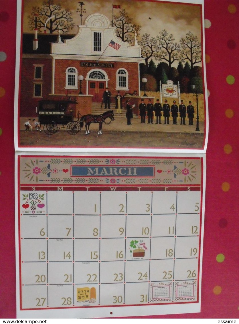 calendrier américain. the Americana Calendar 1983. illustré par Charles Wysocki. art naif