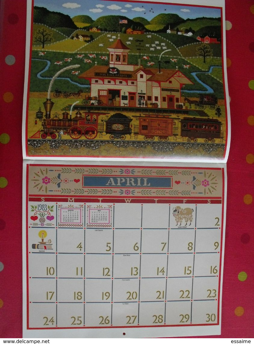 calendrier américain. the Americana Calendar 1983. illustré par Charles Wysocki. art naif