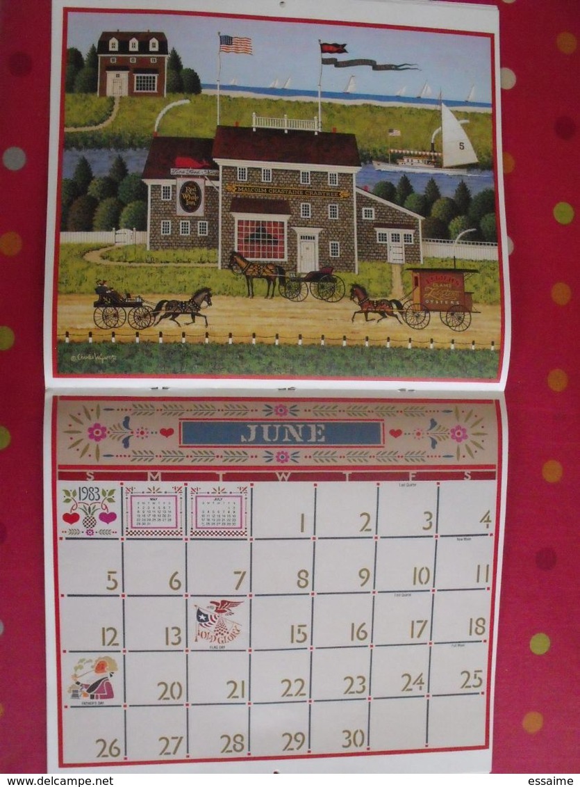 calendrier américain. the Americana Calendar 1983. illustré par Charles Wysocki. art naif